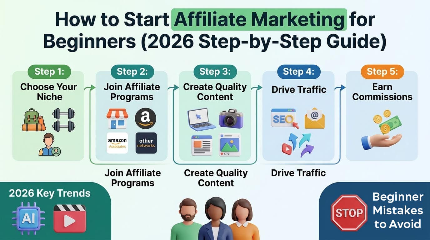 How to Start Affiliate Marketing for Beginners (2026 Step-by-Step Guide)