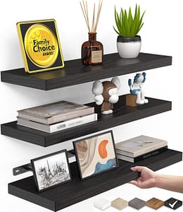 Wall-Mounted-Floating-Shelves, small room ideas